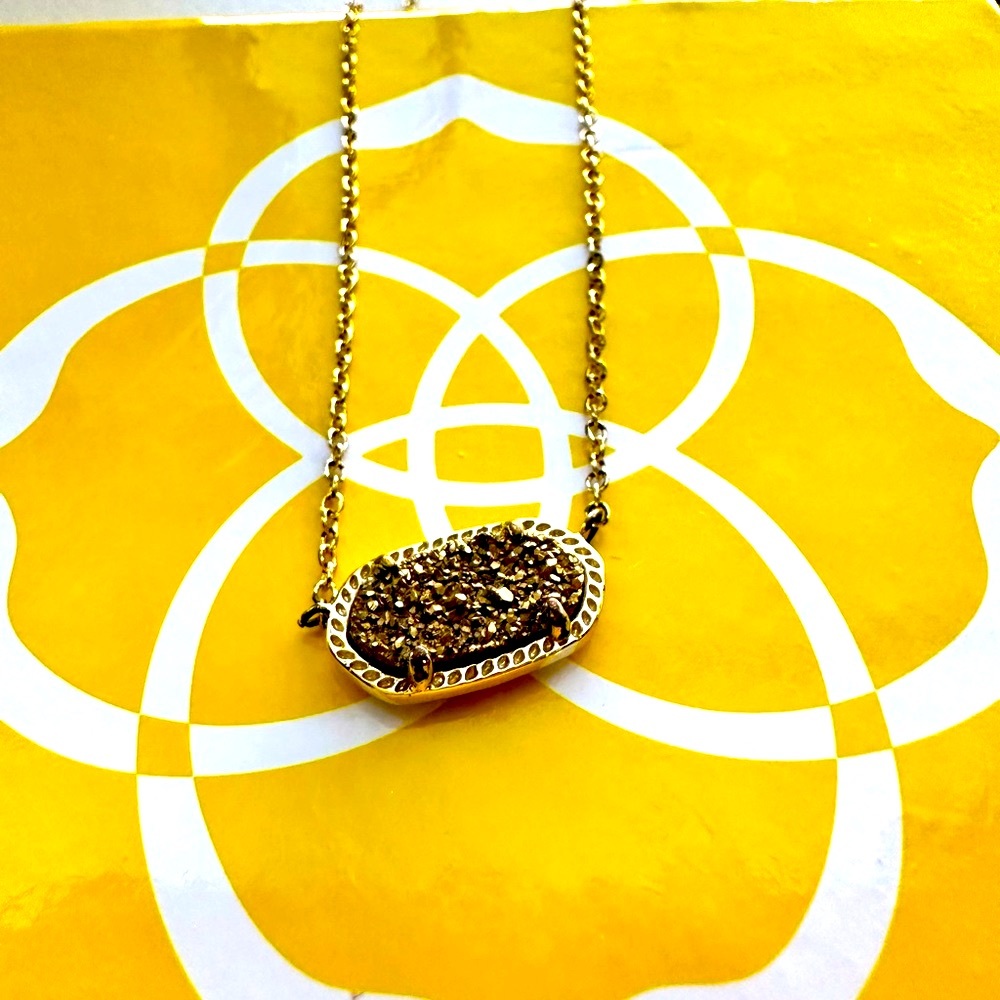 Kendra Scott Eliza Gold Druzy Pendant Necklace